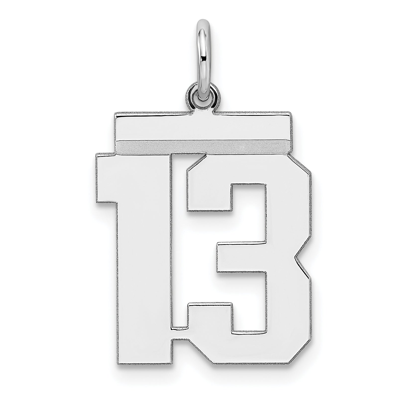 Sterling/Silver Rhodium-plated Polished Number 13 Charm Main image