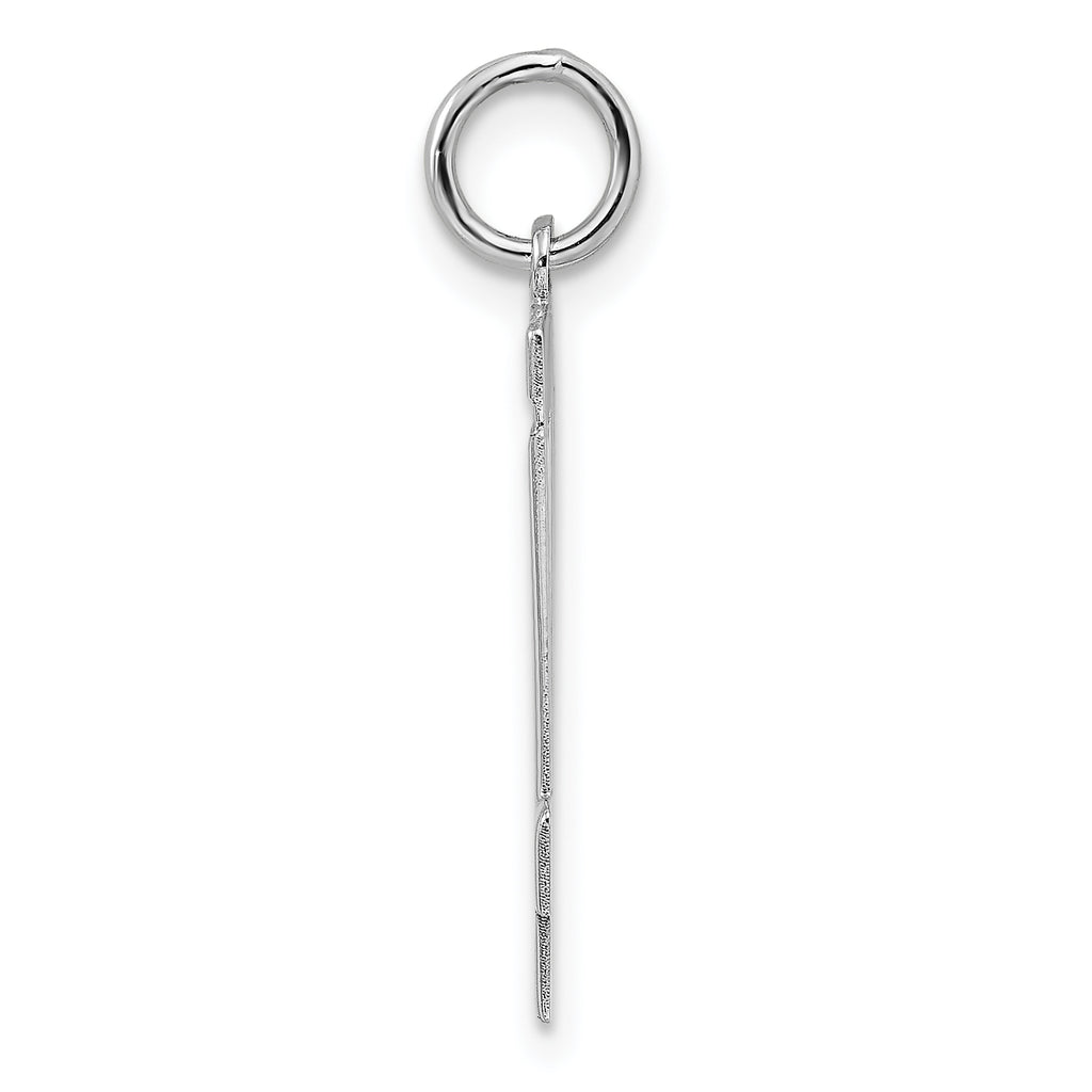 Sterling Silver Rhodium-plated Medium Polished Number 14 Charm
