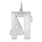 Sterling Silver Rhodium-plated Medium Polished Number 14 Charm