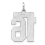 Sterling Silver Rhodium-plated Medium Polished Number 16 Charm