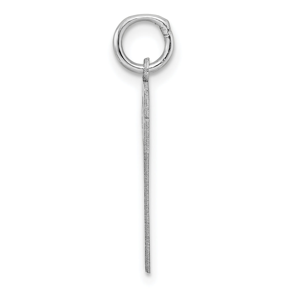 Sterling Silver Rhodium-plated Medium Polished Number 17 Charm