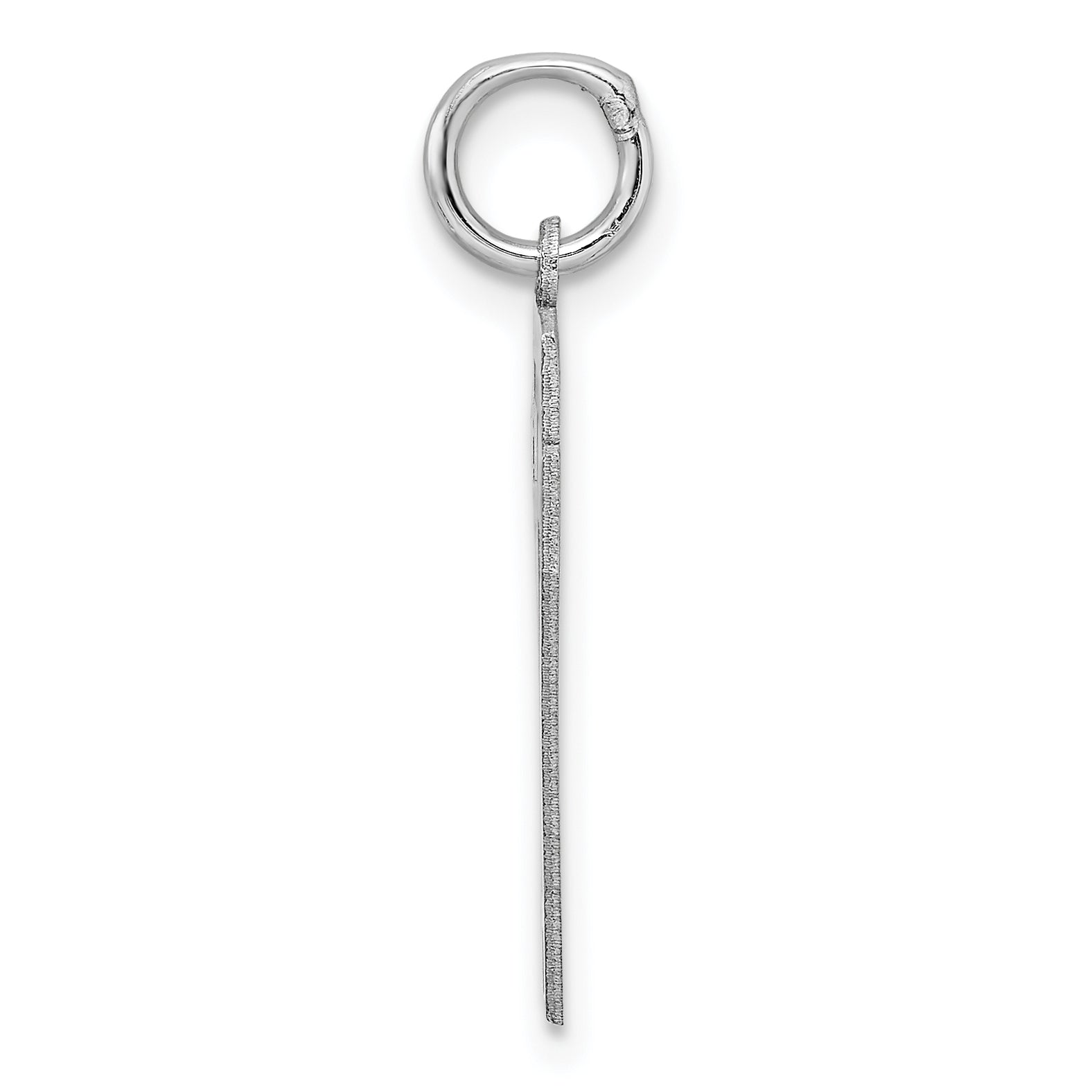Sterling Silver Rhodium-plated Medium Polished Number 17 Charm