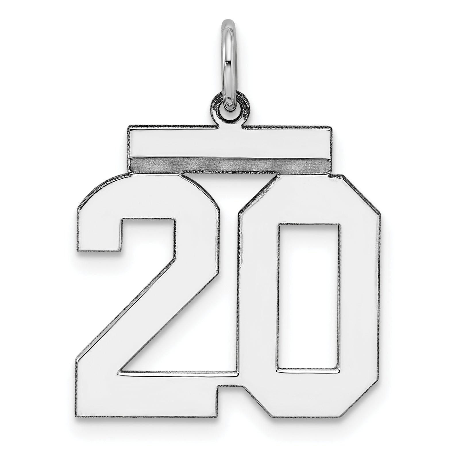 Sterling/Silver Rhodium-plated Polished Number 20 Charm Main image