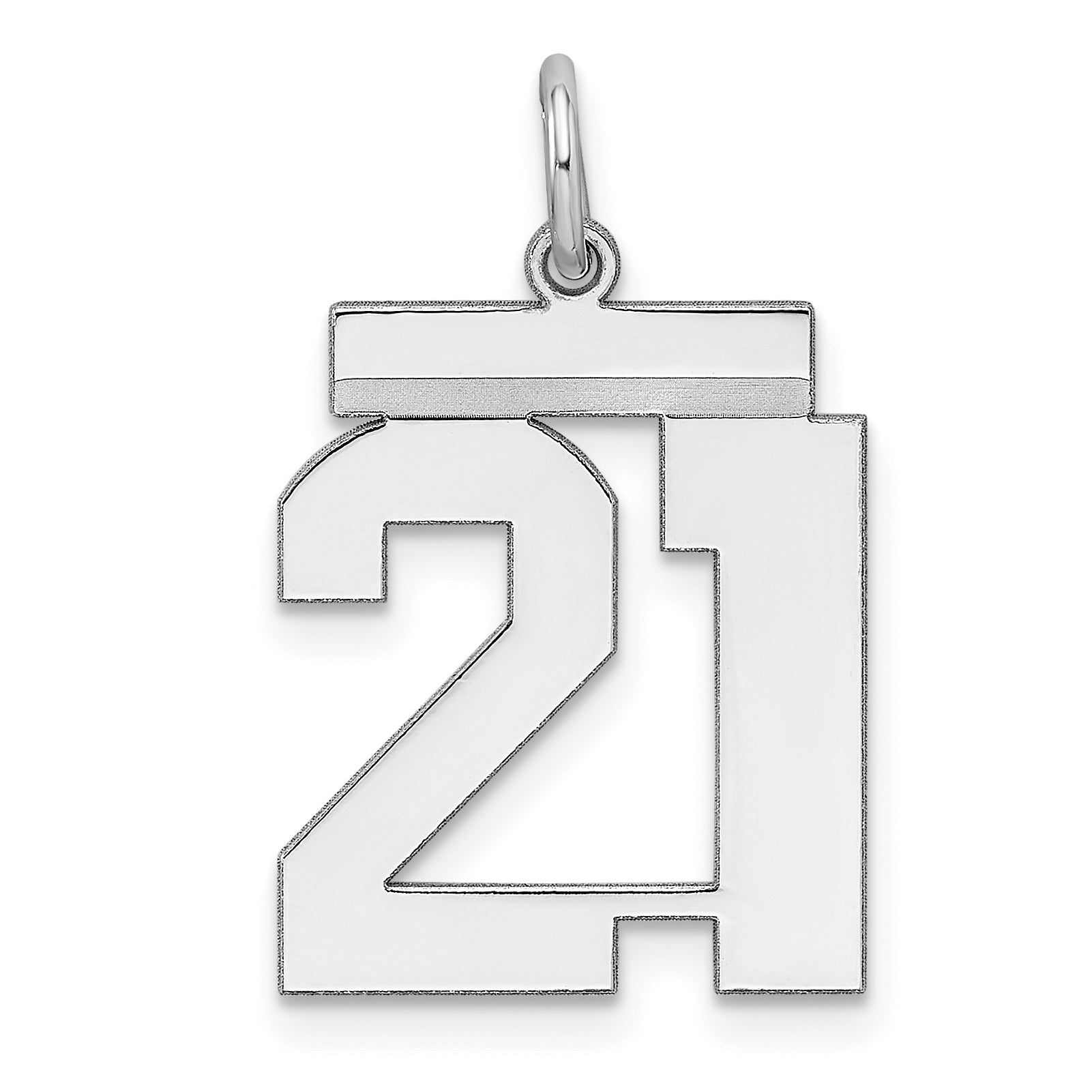 Sterling/Silver Rhodium-plated Polished Number 21 Charm Main image