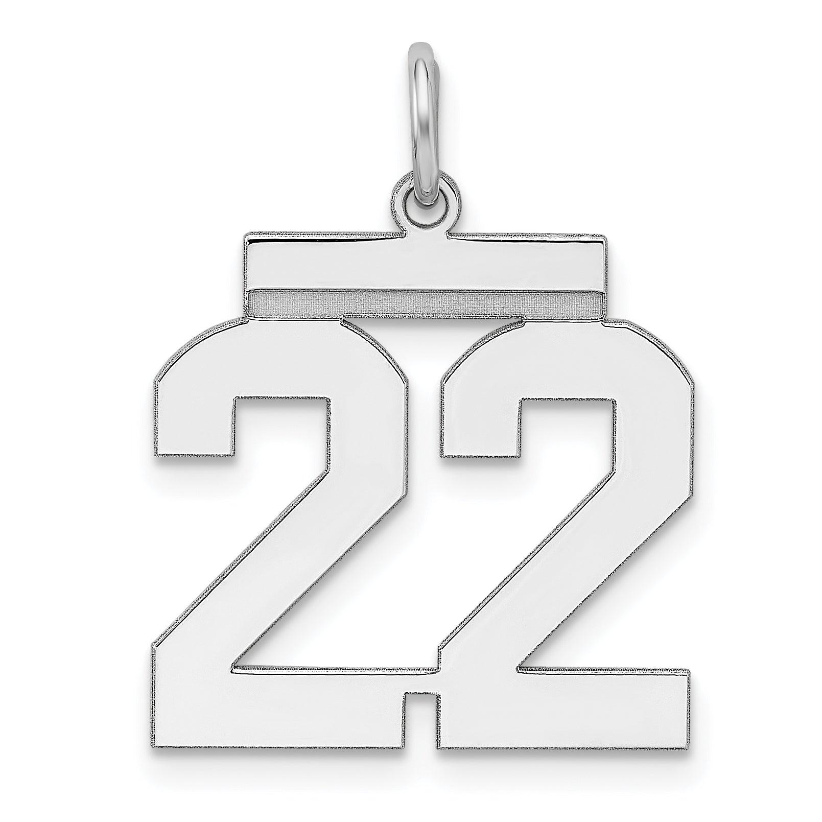 Sterling/Silver Rhodium-plated Polished Number 22 Charm Main image