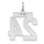 Sterling Silver Rhodium-plated Medium Polished Number 24 Charm