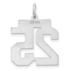 Sterling Silver Rhodium-plated Medium Polished Number 25 Charm