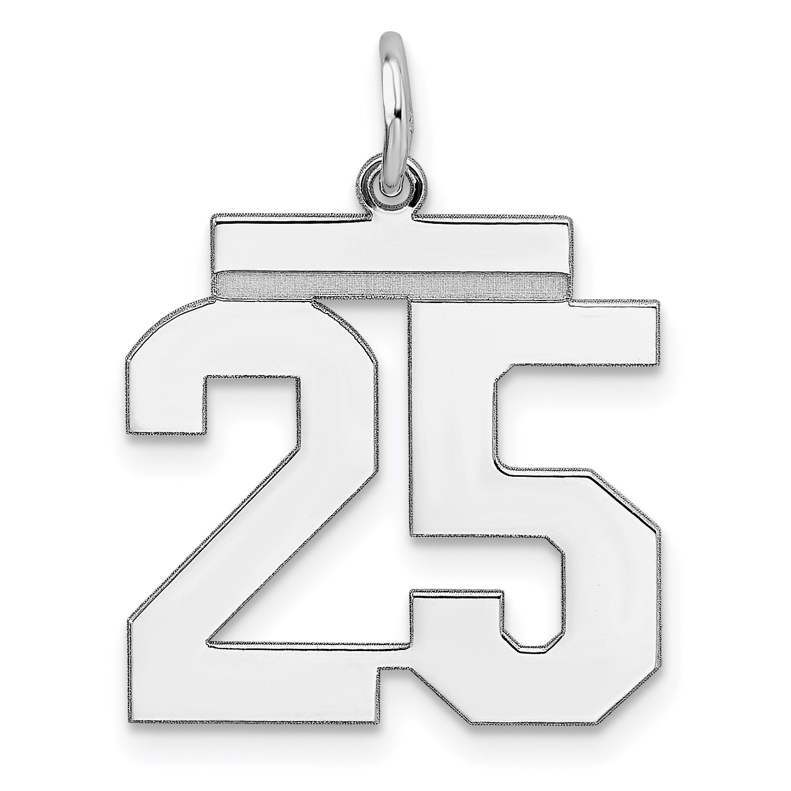 Sterling/Silver Rhodium-plated Polished Number 25 Charm Main image