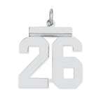 Sterling/Silver Rhodium-plated Polished Number 26 Charm