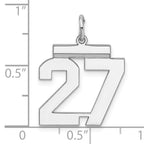 Sterling Silver Rhodium-plated Medium Polished Number 27 Charm
