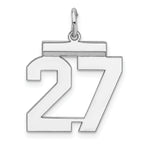 Sterling/Silver Rhodium-plated Polished Number 27 Charm