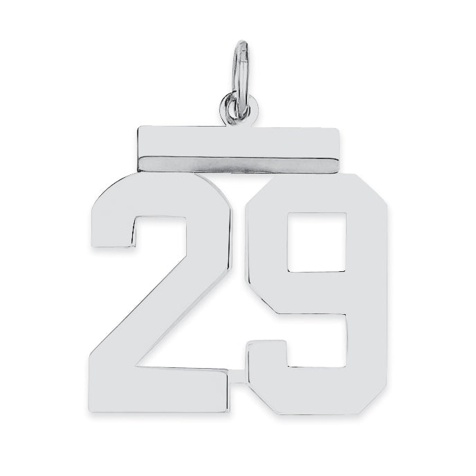 Sterling/Silver Rhodium-plated Polished Number 29 Charm