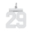 Sterling/Silver Rhodium-plated Polished Number 29 Charm