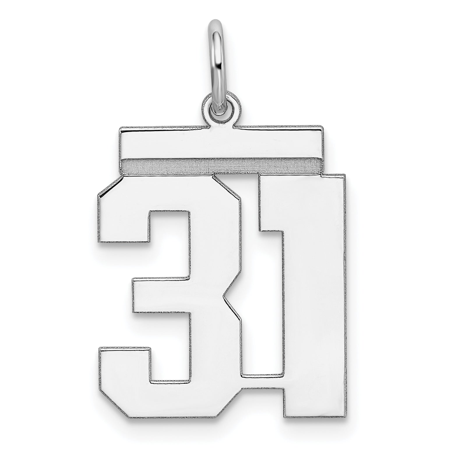 Sterling/Silver Rhodium-plated Polished Number 31 Charm Main image