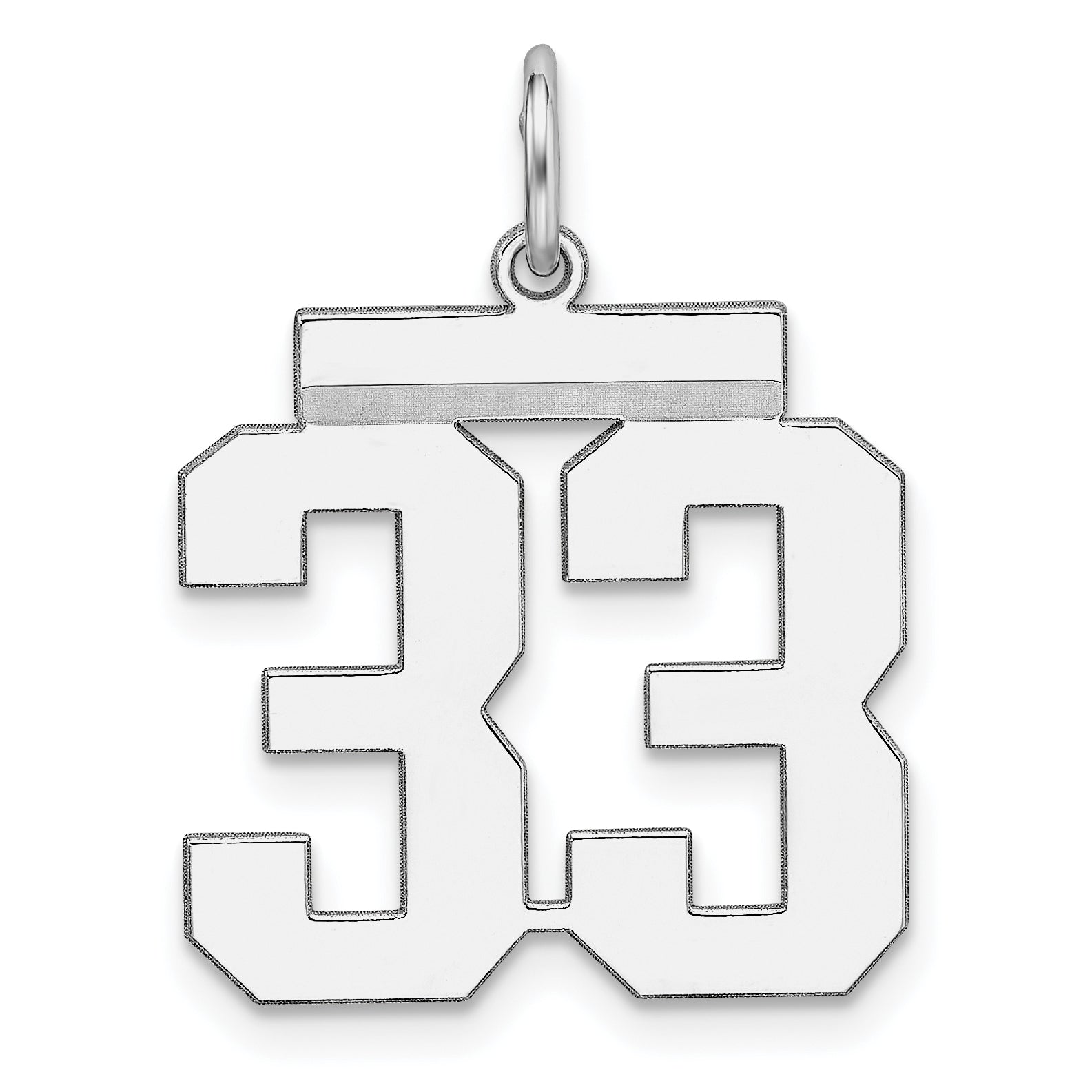 Sterling/Silver Rhodium-plated Polished Number 33 Charm Main image