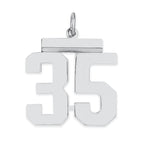 Sterling/Silver Rhodium-plated Polished Number 35 Charm