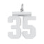 Sterling/Silver Rhodium-plated Polished Number 35 Charm