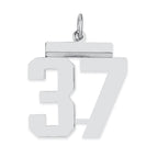 Sterling/Silver Rhodium-plated Polished Number 37 Charm