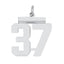 Sterling/Silver Rhodium-plated Polished Number 37 Charm