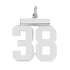 Sterling/Silver Rhodium-plated Polished Number 38 Charm