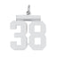Sterling/Silver Rhodium-plated Polished Number 38 Charm