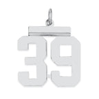 Sterling/Silver Rhodium-plated Polished Number 39 Charm