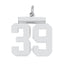 Sterling/Silver Rhodium-plated Polished Number 39 Charm