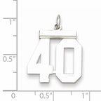 Sterling Silver Rhodium-plated Medium Polished Number 40 Charm