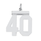 Sterling/Silver Rhodium-plated Polished Number 40 Charm