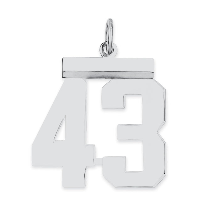 Sterling/Silver Rhodium-plated Polished Number 43 Charm Main image