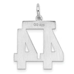 Sterling Silver Rhodium-plated Medium Polished Number 44 Charm