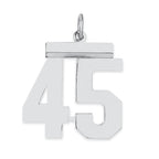 Sterling/Silver Rhodium-plated Polished Number 45 Charm