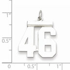 Sterling Silver Rhodium-plated Medium Polished Number 46 Charm