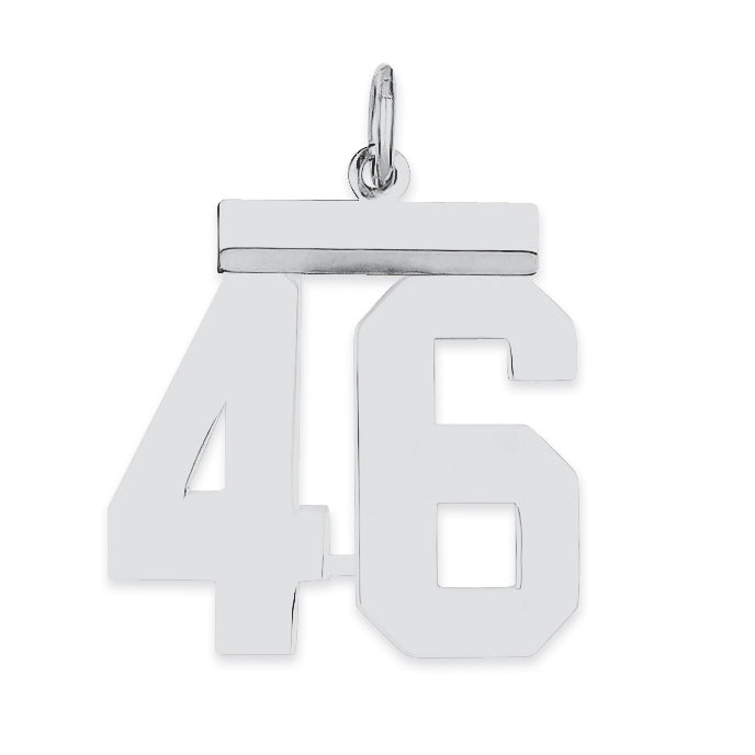 Sterling/Silver Rhodium-plated Polished Number 46 Charm