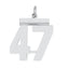 Sterling/Silver Rhodium-plated Polished Number 47 Charm