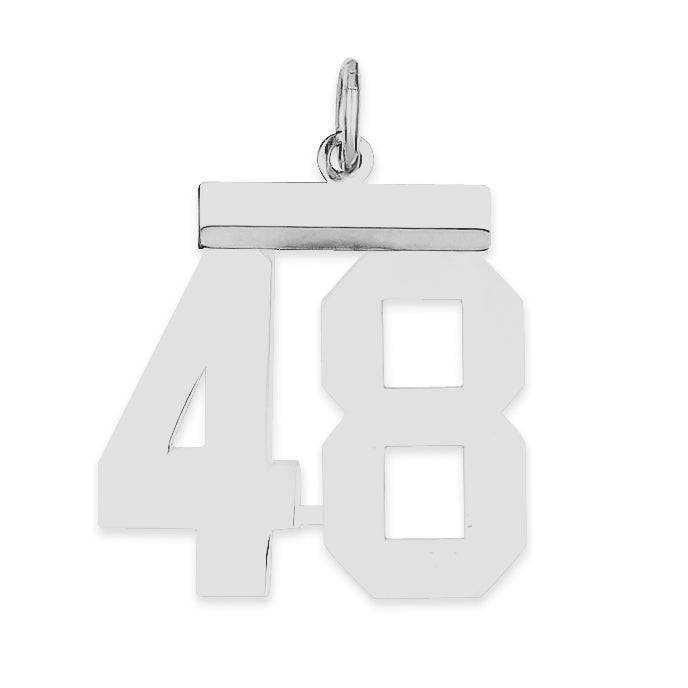 Sterling/Silver Rhodium-plated Polished Number 48 Charm Main image