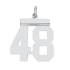 Sterling/Silver Rhodium-plated Polished Number 48 Charm