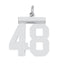 Sterling/Silver Rhodium-plated Polished Number 48 Charm