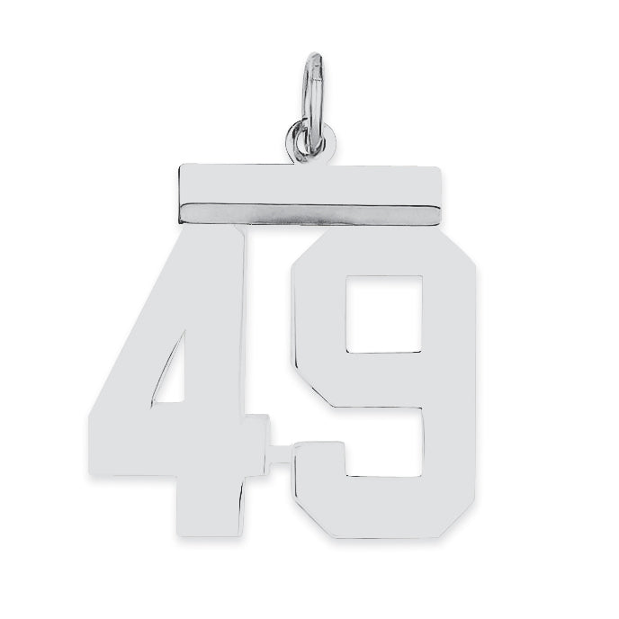 Sterling/Silver Rhodium-plated Polished Number 49 Charm Main image