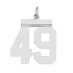 Sterling/Silver Rhodium-plated Polished Number 49 Charm