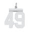Sterling/Silver Rhodium-plated Polished Number 49 Charm