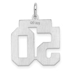 Sterling Silver Rhodium-plated Medium Polished Number 50 Charm