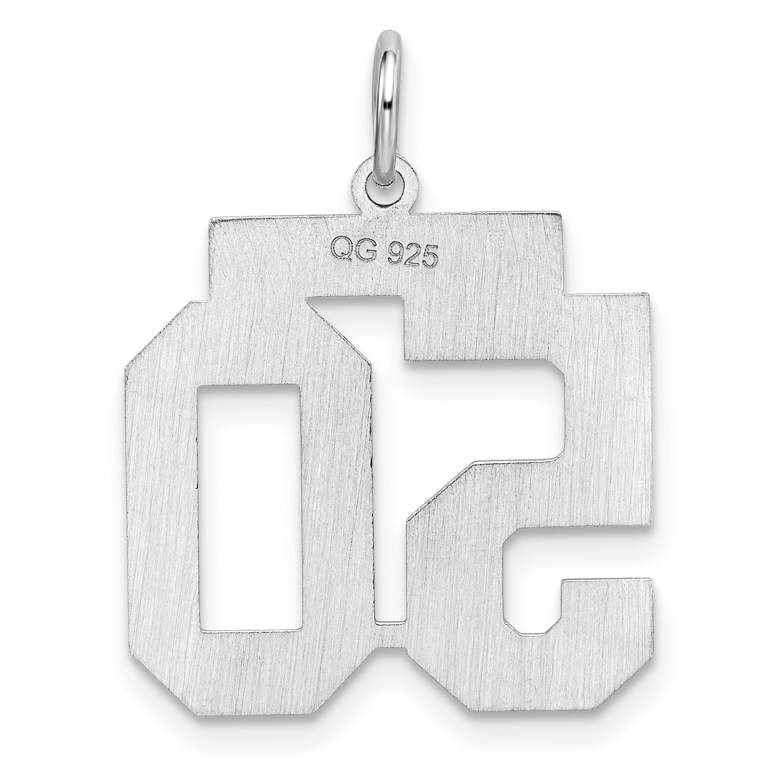 Sterling Silver Rhodium-plated Medium Polished Number 50 Charm