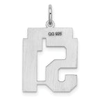Sterling Silver Rhodium-plated Medium Polished Number 51 Charm