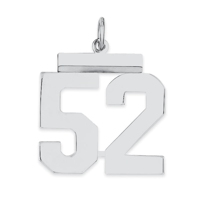 Sterling/Silver Rhodium-plated Polished Number 52 Charm Main image