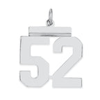 Sterling/Silver Rhodium-plated Polished Number 52 Charm
