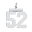 Sterling/Silver Rhodium-plated Polished Number 52 Charm