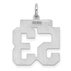 Sterling Silver Rhodium-plated Medium Polished Number 53 Charm