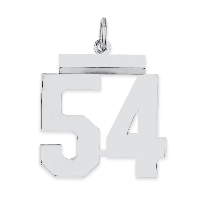 Sterling/Silver Rhodium-plated Polished Number 54 Charm Main image