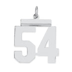 Sterling/Silver Rhodium-plated Polished Number 54 Charm